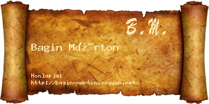Bagin Márton névjegykártya